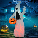 Halloween Inflatable Decoration Colorful Pumpkin Ghost Decorations with Build-in LEDs, Blow Up Yard Decoration Halloween Inflatables for Party Indoor, Outdoor, Lawn, Garden Decor