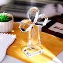 YWHL Clear Crystal Standing Cross Figurine Decor, Holy Cross Collectible Figurines Decoration, Religious Gifts for Women Men, Handmade Christian Easter Cross for Home Office