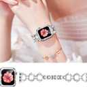 Compatible with Apple Watch Band 38mm 40mm 41mm 42mm 44mm 45mm 46mm, Women Bling Jewelry Bands with Tempered Glass Screen Protector Case, Shiny Strap for iWatch Series 11/10/9/8/7/6/5/4/3/2/1/SE