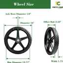 Parts Camp 16" Lawn Mower Wheels 16 x 1.75" Spoked Plastic Cart Wheels