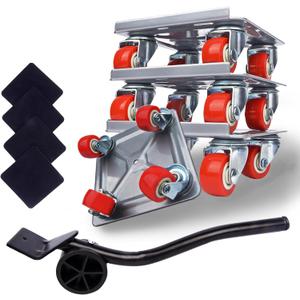 Furniture Dolly Sliders, Furniture Movers with 360 Rotation Wheels, Furniture Lifter Tool Set, Upgraded Carbon Steel Panel Dolly, Suitable for Moving Heavy Furniture, Appliances, Cabinet, Fridge