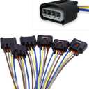 Pack-6 Ignition Coil Connector Plug Harness, Compatible with Toyota Camry Corolla Reiz Camry RAV4 (Black)