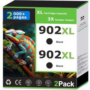902XL Black Ink Cartridges Compatible for HP 902 Black Ink Cartridges Combo Pack Work with HP Printer OfficeJet Pro 6978 6968 6960 6958 6970 6975 6950 Printer Ink Black 902 Ink High Yield (2 Pack)