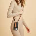 LAMEEKU for iPhone 14 Pro Max Wallet Case with Card Holder, Zipper Leather Crossbody Case with Kickstand Wrist Strap Lanyard for Women, Protective Cover with Phone Grip Holder Stand 5G 6.7 inch Black