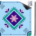 Mahjong Mat with Rules, 32.4x32.4 Inch Thick Odorless Rubber Mahjong Table Cover, Washable Waterproof Anti Slip Mat with Bag for Mahjong/Poker/Board Games/Card Games/Dominoes (Lotus Floral)