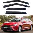KPY Window Visor Compatible with Toyota Corolla Sedan 2020-2025 (Sedan Only), 4PC Rain Guard Side Window Vent Deflectors Tape-On Mugen Style, 2020 2021 2022 2023 2024 2025