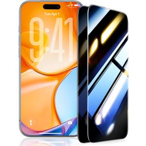 UltraGlass TOP 9H+ Armor for iPhone 16 Pro Max Privacy Screen Protector [NO.1 Military Grade Shatterproof] Privacy Screen iPhone 16 Pro Max Tempered Glass [100% Anti Spy & Longest Durable] 2 Pack