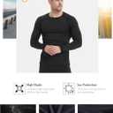 Dalavch 1/5 Pack Mens Compression Shirts Long Sleeve Athletic Workout Rash Guard Gym Active Sports Undershirt Base Layer Top (Black, L)