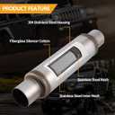 3 Inch Exhaust Muffler, 3" Inlet/Outlet 20" Overall Length Resonator, Stainless Steel Straight Through Design Performance Muffler, 1 PC