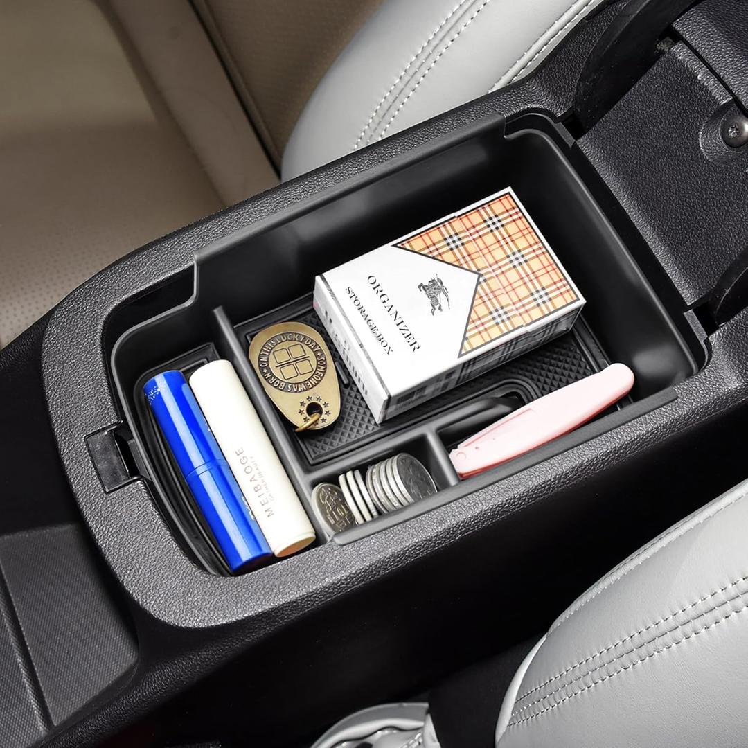 Center Console Organizer Tray Compatible with 2024 2025 2026 Chevrolet Trax and 2024-2026 Buick Envista Interior Accessories Insert Armrest Secondary Storage Box Coin Holder, Black