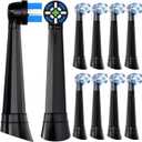 Compatible with Oral-B iO 3/4/5/6/7/8/9/10 Series Ultimate Clean Electric Toothbrush Replacement Brush Heads, for Oral-B iO Electric Toothbrush, 8 Pack (Black)