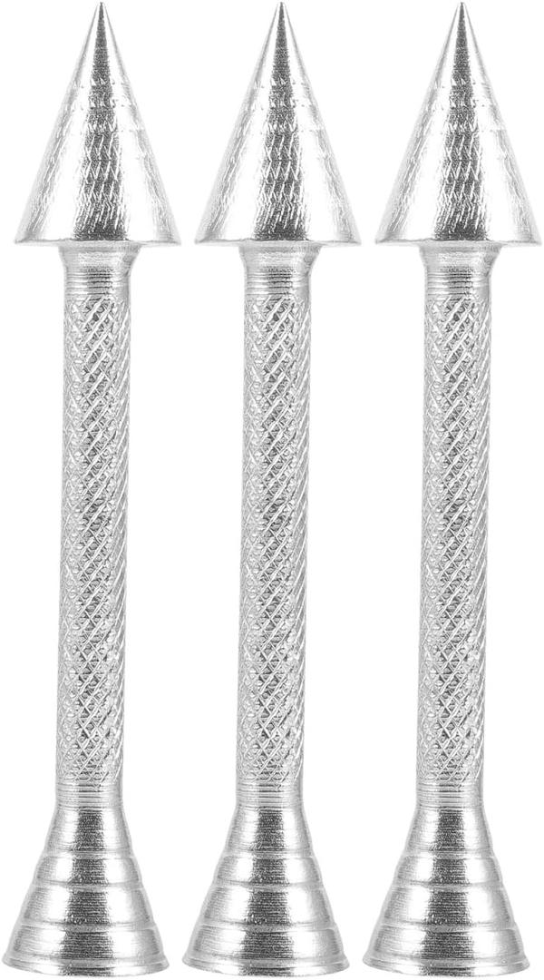 Cabilock Cake Decorating Tool Aluminum Alloy Flower Nail Pastry Cone Holder Icing Piping Rod for Precise Flower and Rose Making in Baking 3-Pack