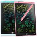 [2 Pack] Genialba LCD Writing Tablet 12-Inch Colorful Doodle Board, Toddler Learning Educational Toys Gifts for 3-8 Years Old Girls and Boys, Electronic Drawing Pad for Kids (Pink&Blue)