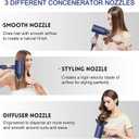 Slopehill Professional Ionic Hair Dryer, Powerful 1800W Fast Drying Low Noise Blow Dryer with 2 Concentrator Nozzle 1 Diffuser Attachments for Home Salon Travel (Prussian Blue)