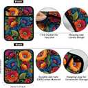 FREEBLOSS 2Pcs Boho Florals Pattern Pot Holders for Kitchen Cotton Potholder Heat Resistant Oven Hot Pads Hot Pot Holder for Cooking Baking 7.9x9.5in/20x24cm