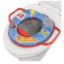 Hot Wheels Soft Potty Training Seat for Toilet with Storage Hook, Non-Slip Potty Ring with Splash Guard, Built-in Handles for Toddlers