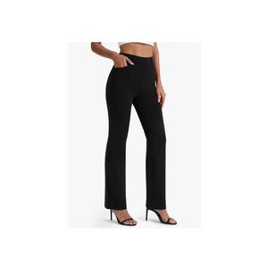 AFITNE Women's Yoga Dress Pants Stretchy Work Slacks Straight Leg Office Casual Pull On Pants 27"/29"/31"/33" XL