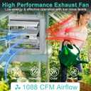 14 Inch Shutter Exhaust Fan with Speed Controller and Power Cord, High Power Wall Mount Attic Fan for Greenhouses, Sheds, Garages, Chicken Coops, Barns Ventilation, 1088 CFM
