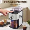 Ollygrin Burr Coffee Grinder Electric, Adjustable Flat Burr Coffee Grinder, Coffee Beans Grinder for Home Use, Compact with 14 Grind Sizes for Home & Office