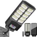 Solar Street Lights Outdoor Waterproof 6500W Solar Flood Lights Dusk to Down with Motion Sensor for Parking Lot, Outdoor Street Light Solar Powered 7000K for Yard Patio and Walkway