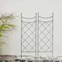 45.3" H x 15" W Metal Garden Trellis for Climbing Plants, Black Iron Trellis for Vines Plant Rose Vegetable Support,Large Decorative Outdoor Trellis2 Pack
