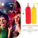 BESPORTBLE 2pcs Ketchup & Mustard Fake Novelty Squirt Bottles, Wear-Resistant Home Supply for Parties Interactive Realistic Spilled Condiment Props for Halloween Christmas and April Fool's Day