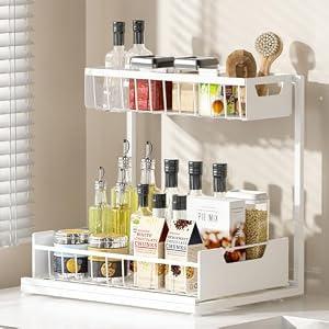 Ceetug Under Kitchen Sink Organizers and Storage, White, 1 Pack