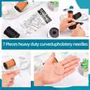 Topus Extra Strong Upholstery Repair Sewing Thread Kit and Heavy Duty Household Hand Needles, Including 7 Styles of Leather Canvas Sewing Needles and 3 Rolls Nylon Thread (70 Yard Per Roll), 3 Colors (Multicolored)