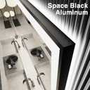 30x36 LED Bathroom Mirror with Lights - Black Framed, Front and Backlit Mirror, Anti-Fog Vanity Mirror with Lights,Stepless Dimmable LED Mirror, 3 Colors Smart(Horizontal/Vertical)