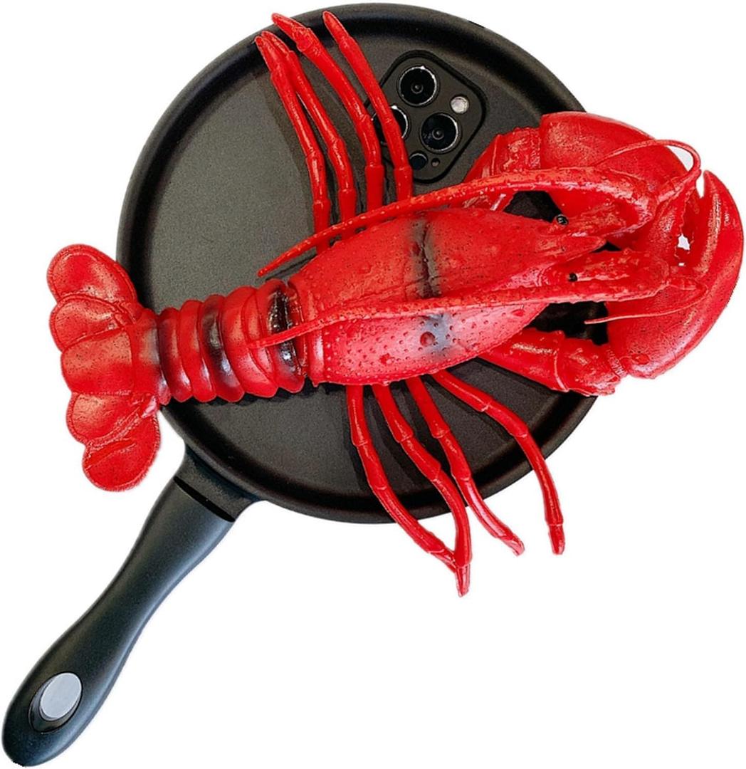 3D Frying Pan Case Compatible with iPhone 16 Pro Max Funny Lobster Skillet Novelty Food Phone Case