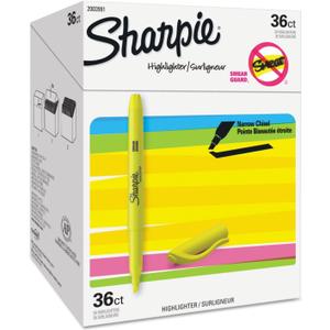 Sharpie Pocket Highlighters, Chisel Tip, Fluorescent Yellow, 36 Count - Office Supplies, Bible Study, Classroom Essentials