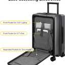 LEVEL8 Small Carry On Luggage with Front Pocket,20" Lightweight Suitcase, 21.46" x 14.57" x 9.45"