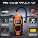 Tire Inflator Portable Air Compressor,3X Faster Portable Air Pump for Car Tires with 7800mAh Battery,150PSI Cordless Air Pump with Digital Pressure Gauge for Cars,Bike &Motorcycle,Black+Orange