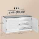 SONGMICS HOME 3-Tier Entryway Bench, Shoe Bench with Padded Seat, for Hallway, Bedroom, 14.2 x 40 x 20.9 Inches, White and Gray