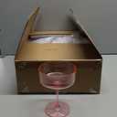 Ciaell 12PCS Plastic Ribbed Martini Glasses - 10 Oz Pink Disposable Coupe Glasses with Stem - Heavy Duty Margarita Cups for Bars, Cocktails, Whiskey, Parties & Wedding & Easter