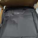 Amazon Basics 43" Travel Garment Bag Travel, Spacious Suit Bag with Detachable Shoulder Strap, Exterior/Interior Pockets, Leather-reinforced Corners, Trifold, Black
