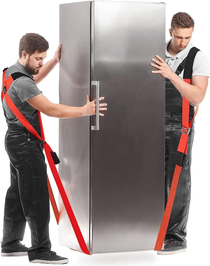 Moving Straps 2-Person Lifting Straps for Moving Furniture, Appliances, Mattresses or Any Item up to 800 lbs Orange