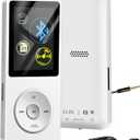 Bluetooth MP3 Player with 64GB TF Card, Skybess MP3 Music Players with Speaker, Mini MP3 Media Player with Video/FM Raido/Alarm/Shuffle Playback, up to 128GB Memory Storage, Including Earphones