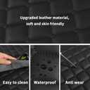 2pcs Car Seat Covers for Upgrade Leather,Car Seat Protector Water Proof Material,No Slip Soft,Side Wrapping,Bottom Seat Covers Universal for Most Automotive,Vans,Trucks,Suvs (Black)