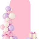 6FT Pink Arch Cover,Double-Sided Stretchy Backdrop Spandex Fitted Arch Stand Covers Round Top Chiara Arch Backdrop Stands Cover for Baby Shower Birthday Party Wedding Banquet Decoration (6 FT)