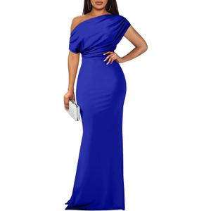 YMDUCH Women's Elegant Sleeveless Off Shoulder Bodycon Long Formal Party Evening Dress, XXL