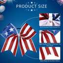 10 Pcs American Flag Glitter Cheer Hair Bows 8'' Patriotic Cheerleader Hair Bows Red White Blue Accessories with Elastic Ponytail Holder 4th of July Independence Day Accessory