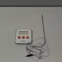 Taylor Programmable Instant Read Wired Probe Digital Meat Food Grill BBQ Cooking Kitchen Thermometer with Alarm, White