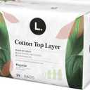 L. Ultra Thin Pads for Women, Regular Absorbency, Organic Cotton Top Layer, Unscented Pads with Wings, 28 Count