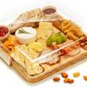 Combler Charcuterie Boards, Bamboo Charcuterie Board with Lid, Cheese Board with Buckle Locking, Sauce Grooves, Cutting Boards for Kitchen, House Warming Gifts New Home, Gifts for Women