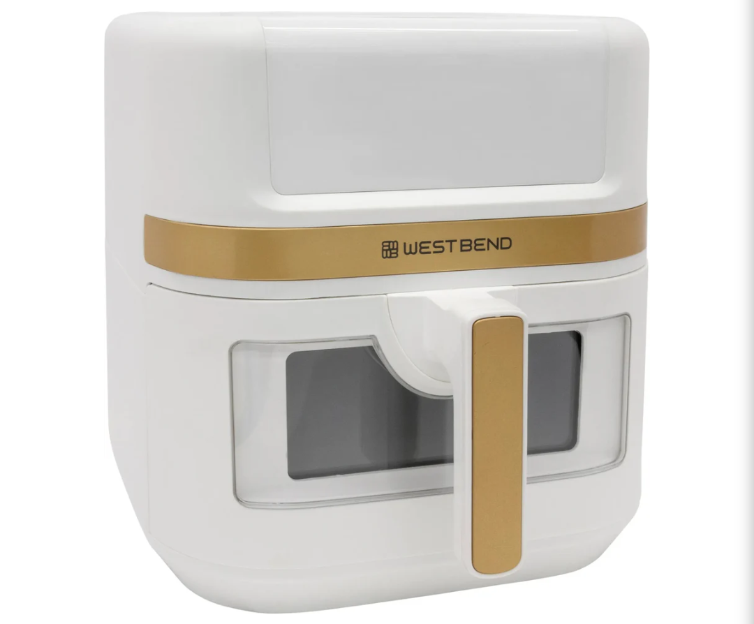 White & Gold Air Fryer with 13 One-Touch Presets & Easy-View Window - AFWB7QWG13