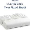 Twin Fitted Bed Sheet - Bottom Single Fitted Sheet Only - Ultra-Soft Hotel Luxury Bedding w/ 8-16 Inch Deep Pockets - Breathable, Cooling & Wrinkle Free - Easy-Care, Fade & Shrink Resistant - White