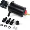 BARTOO Universal Oil Catch Can Tank 2 Port Oil Catch Can Billet Aluminum Car Engine Oil Catch Can Kit with Breather Filter Reservoir Oil Separator