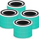 Core 300 Toxin Absorber Replacement Filter for LEVOIT Core 300, Core 300S and Core 300-P Air Purifier, 3-in-1 H13 True HEPA Filter Replacement, Compared to Part # Core 300-RF-TX, 4 Pack, Green