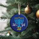Happy Hanukkah Ornament 2025  Cute Hanukkah Gift & Holiday Decor, Festival of Lights Keepsake, Jewish for Menorah Celebrations (C25)